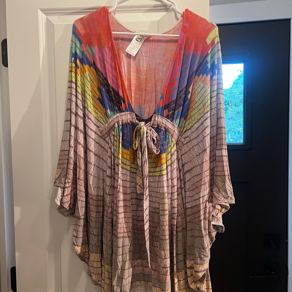 Mara Hoffman Tie-Front Kaftan Top